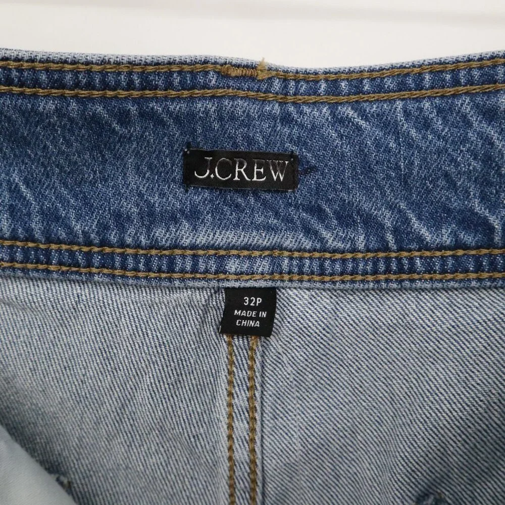 J. Crew Petite Slim-Wide Jean Womens 32P Blue Utilitarian‎ Preppy Collegiate NWT